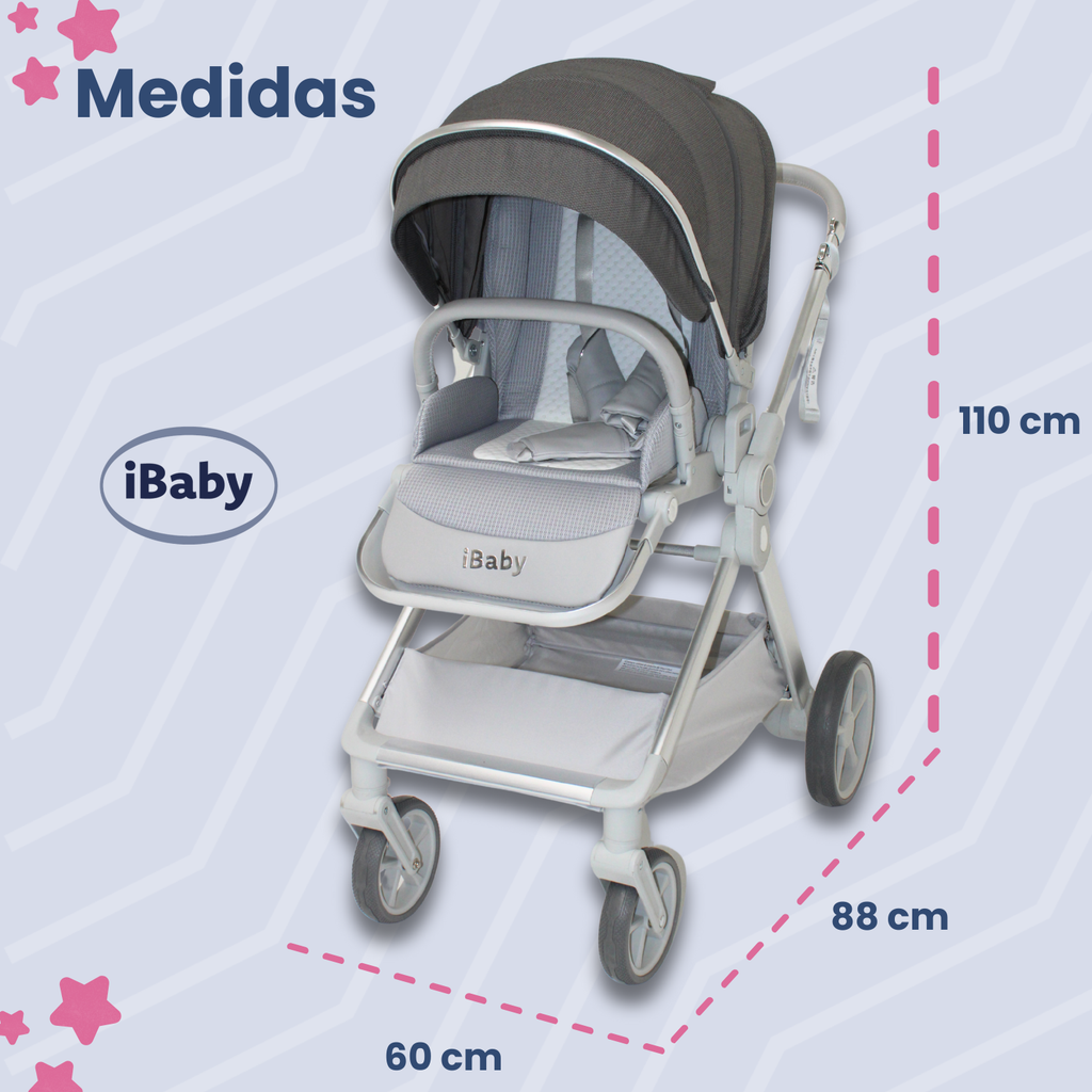 Carriola Ibaby Emma Elegante Mango Ajustable Y Reversible con portabebe