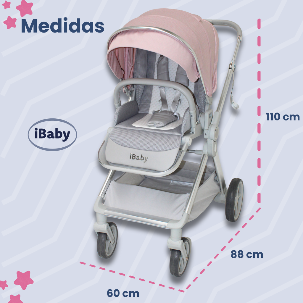 Carriola Ibaby Emma Elegante Mango Ajustable Y Reversible con portabebe