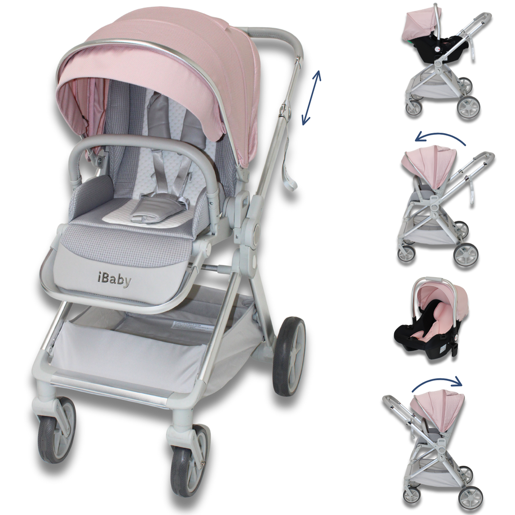 Carriola Ibaby Emma Elegante Mango Ajustable Y Reversible con portabebe