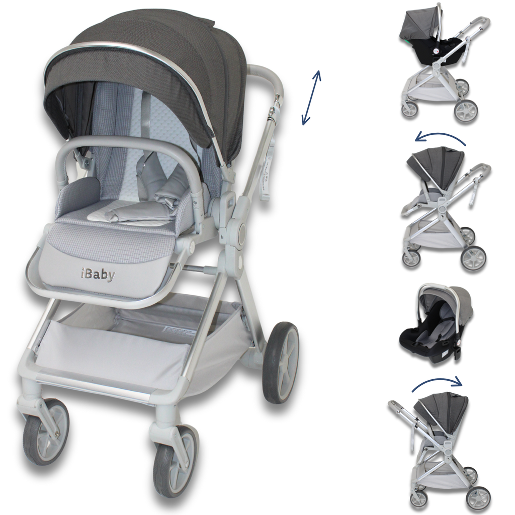 Carriola Ibaby Emma Elegante Mango Ajustable Y Reversible con portabebe