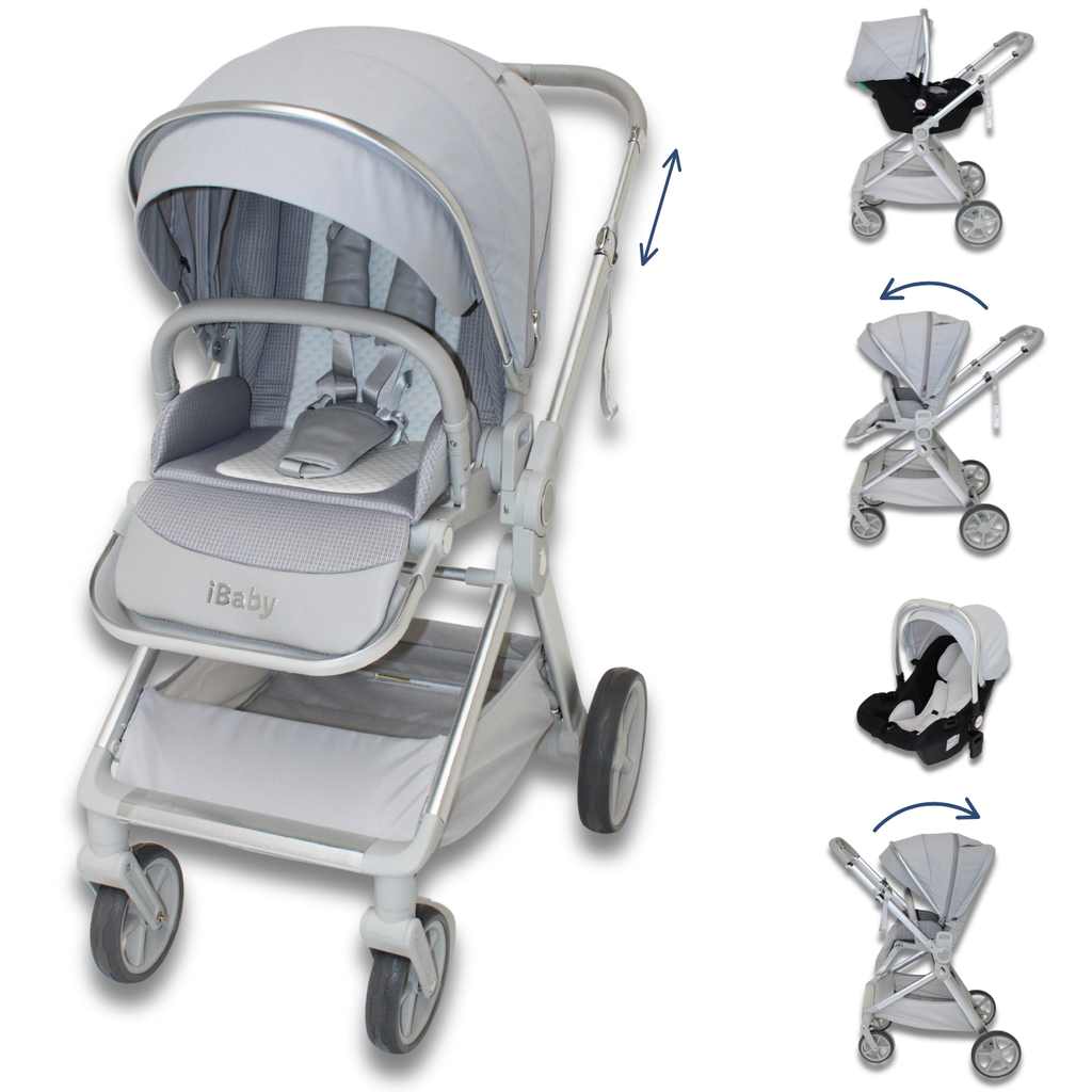 Carriola Ibaby Emma Elegante Mango Ajustable Y Reversible con portabebe