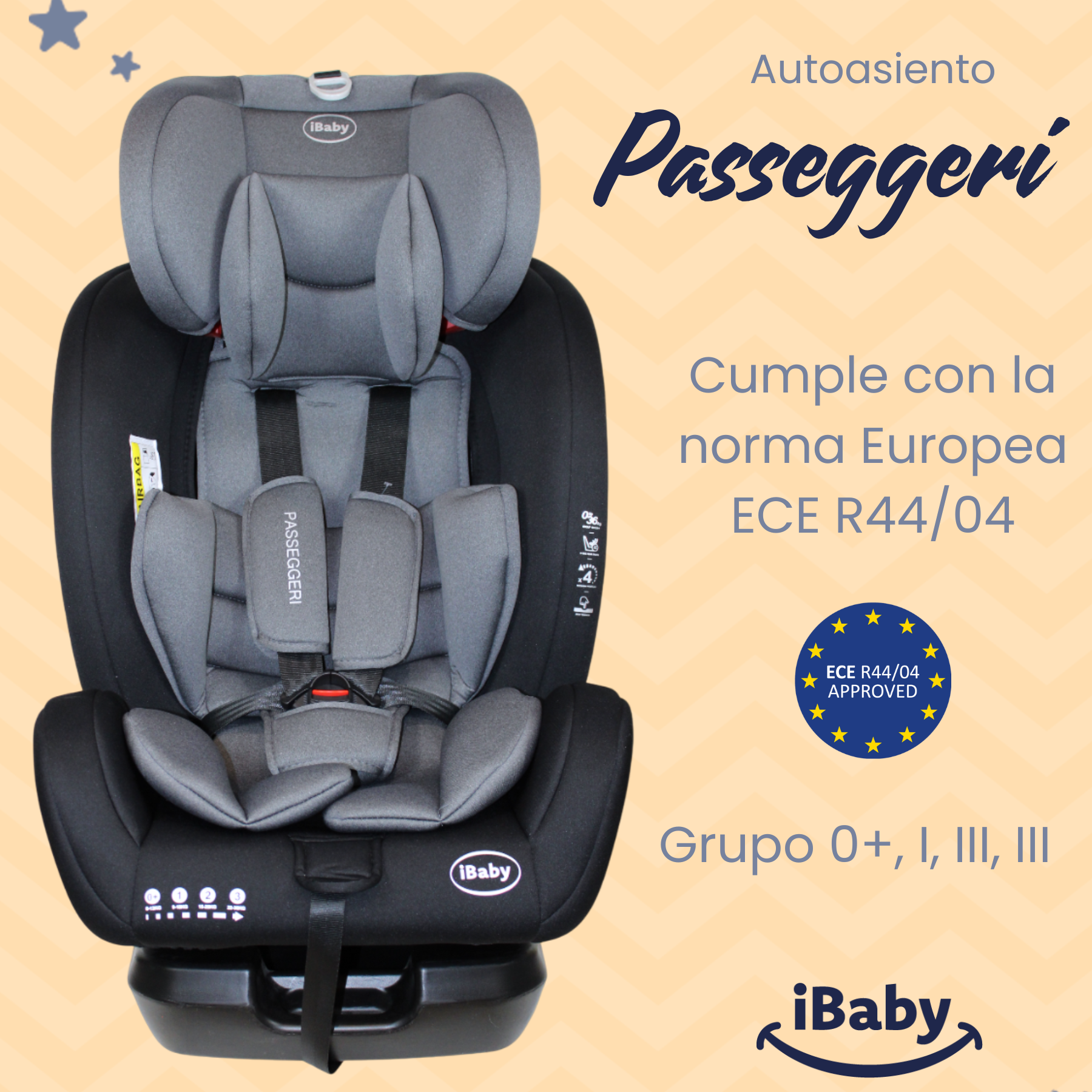 Autoasiento Reclinable Desde 0 A 36 Kg Passegeri Ibaby Rosa Passegeri