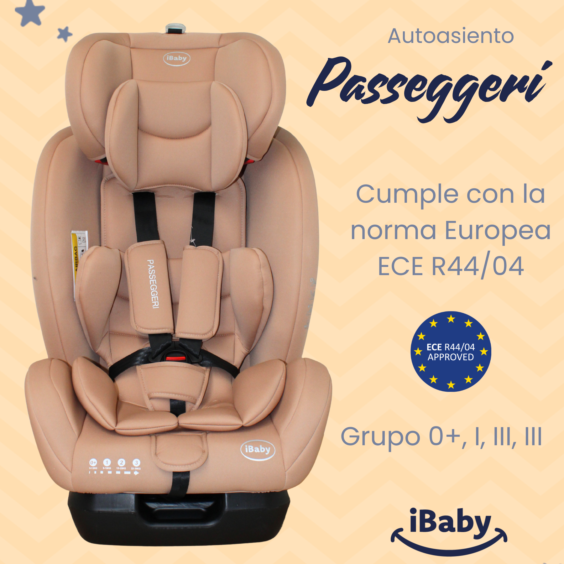 Autoasiento Reclinable Desde 0 A 36 Kg Passegeri Ibaby Rosa Passegeri