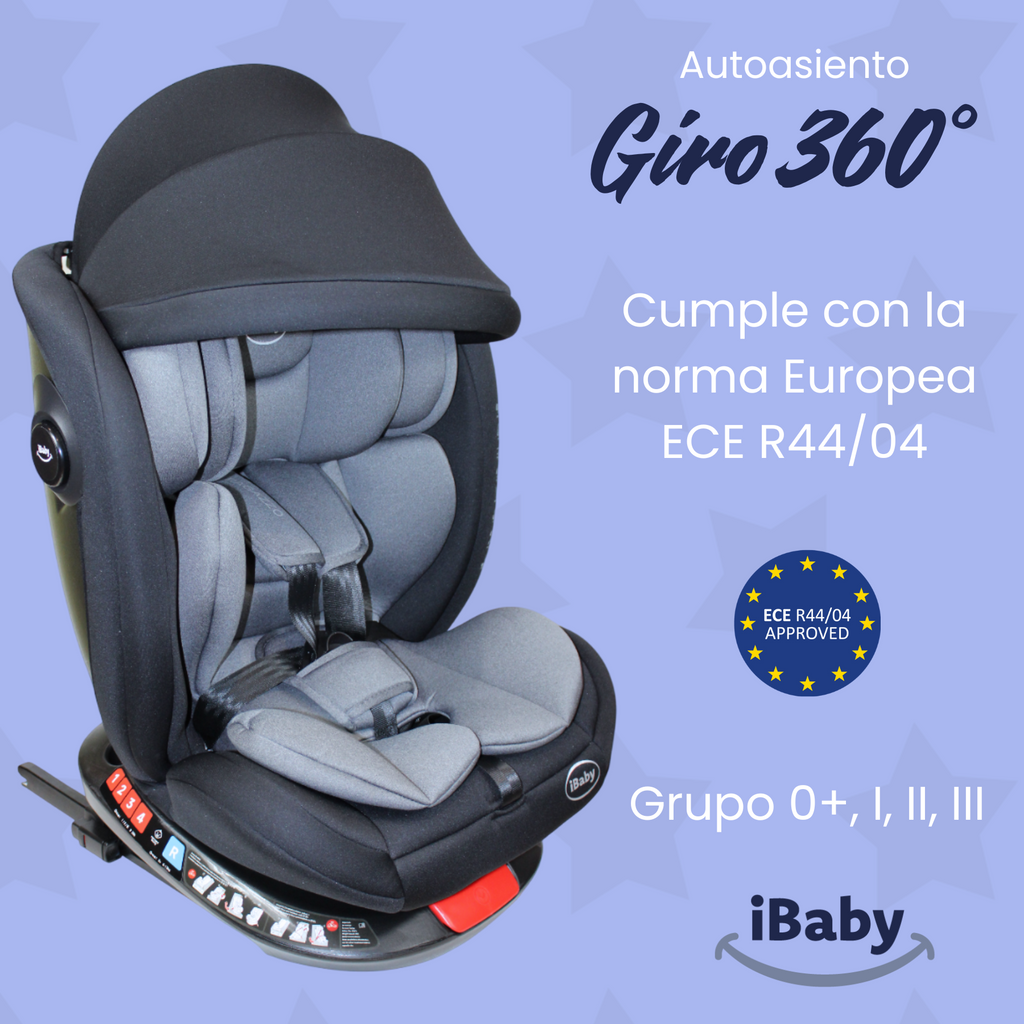 Autoasiento Reclinable Giro 360° Desde 0 A 36 Kg