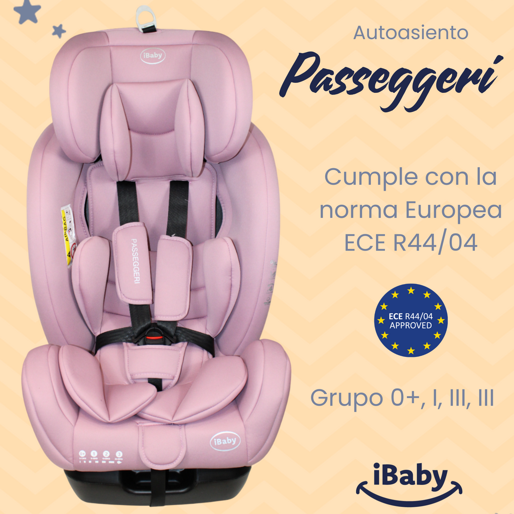 Autoasiento Reclinable Desde 0 A 36 Kg Passegeri Ibaby Rosa Passegeri