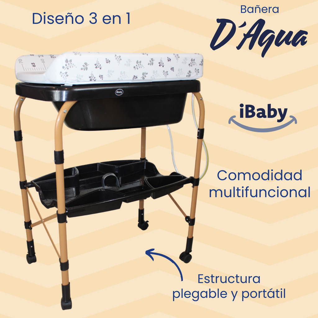 Bañera Para Bebé Plegable Con Cambiador