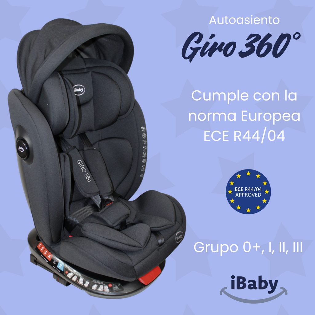 Autoasiento Reclinable Giro 360° Desde 0 A 36 Kg