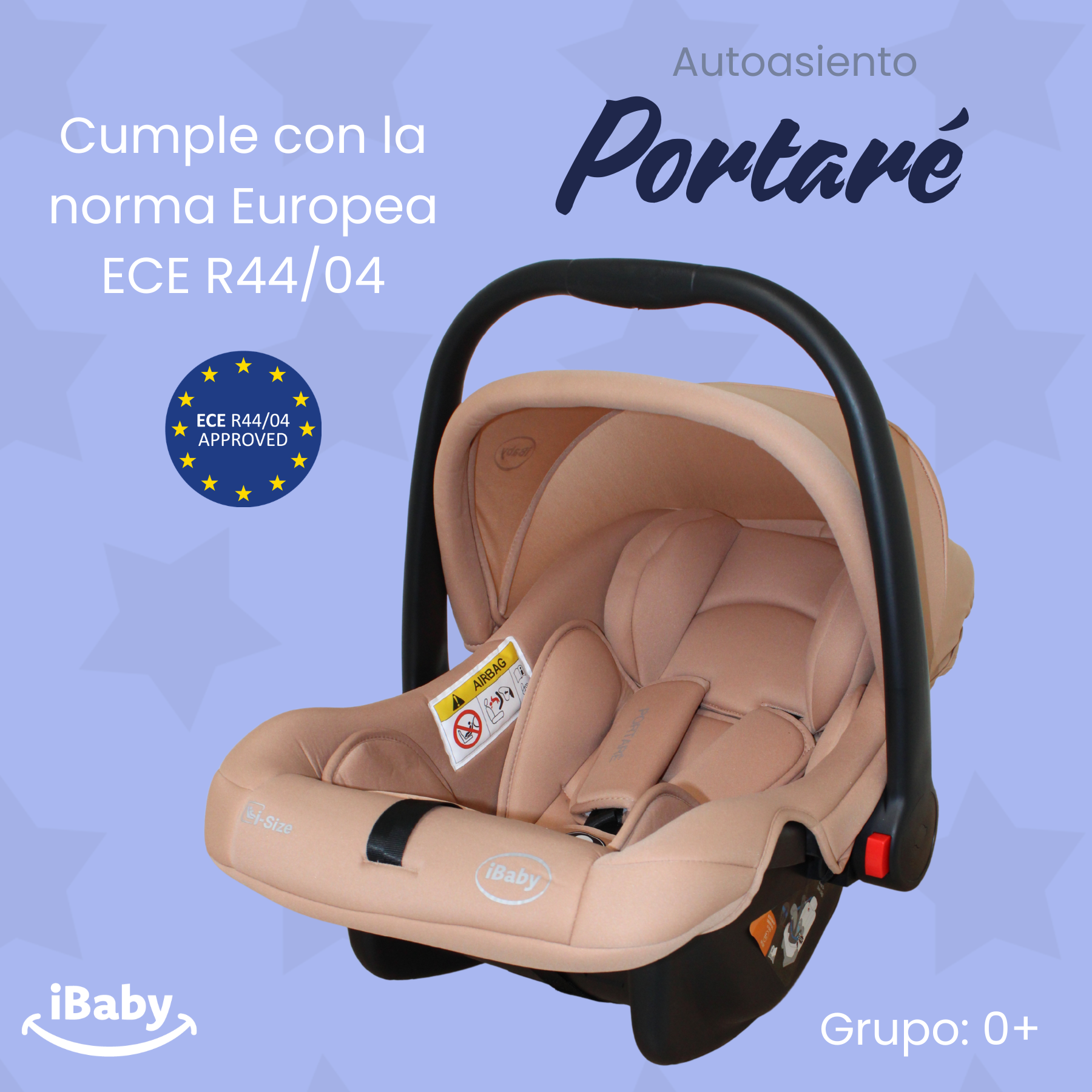Autoasiento Porta Bebés Grupo 0+ Portaré Ibaby 3 En 1 Portaré Gris