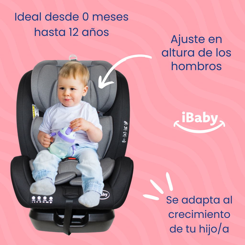Autoasiento Reclinable Desde 0 A 36 Kg Passegeri Ibaby Rosa Passegeri