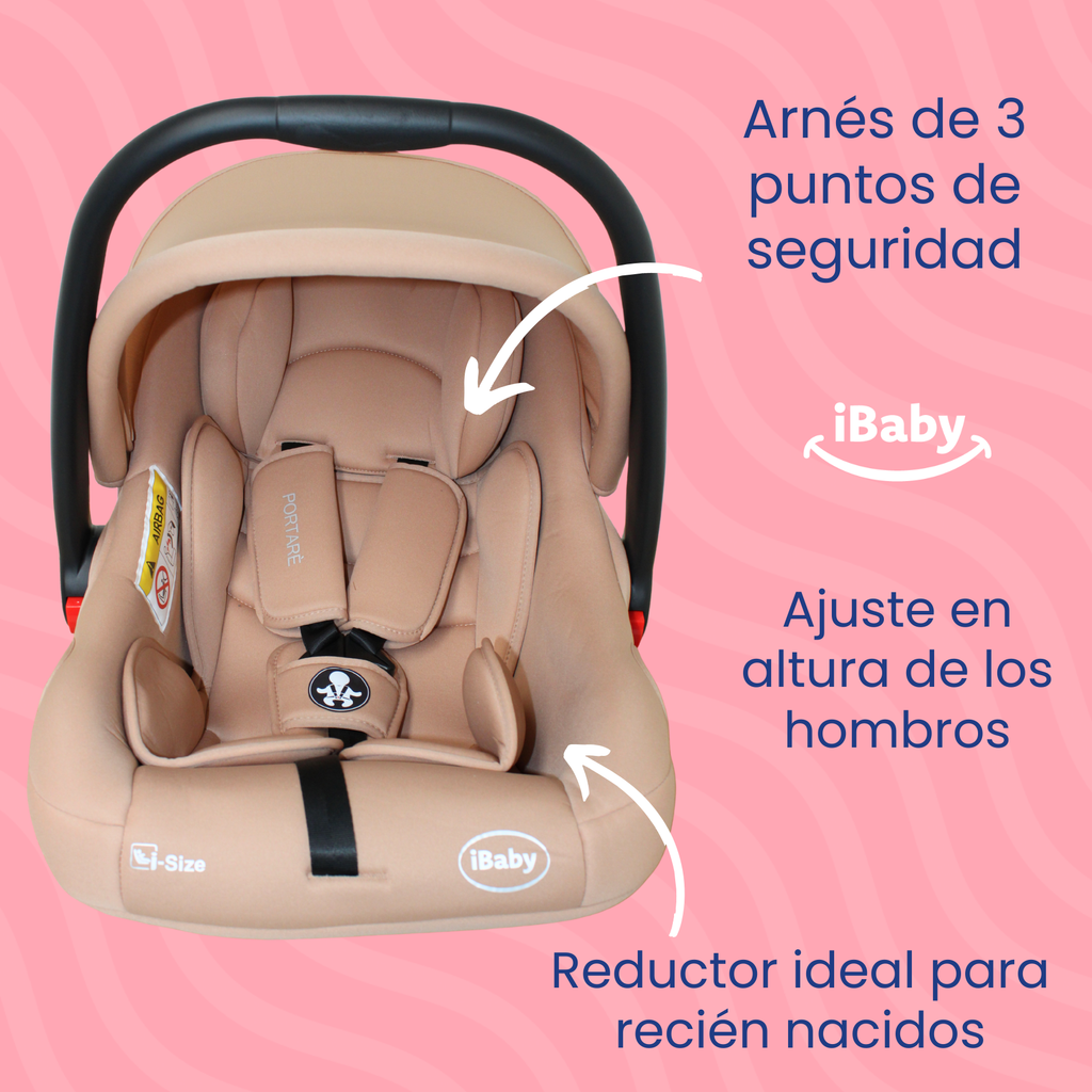 Autoasiento Porta Bebés Grupo 0+ Portaré Ibaby 3 En 1 Portaré Gris