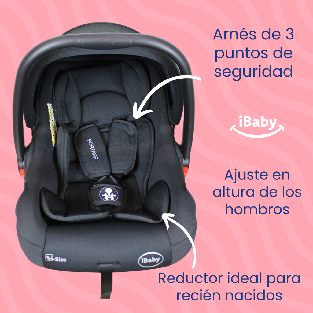Autoasiento Porta Bebés Grupo 0+ Portaré Ibaby 3 En 1 Portaré Gris