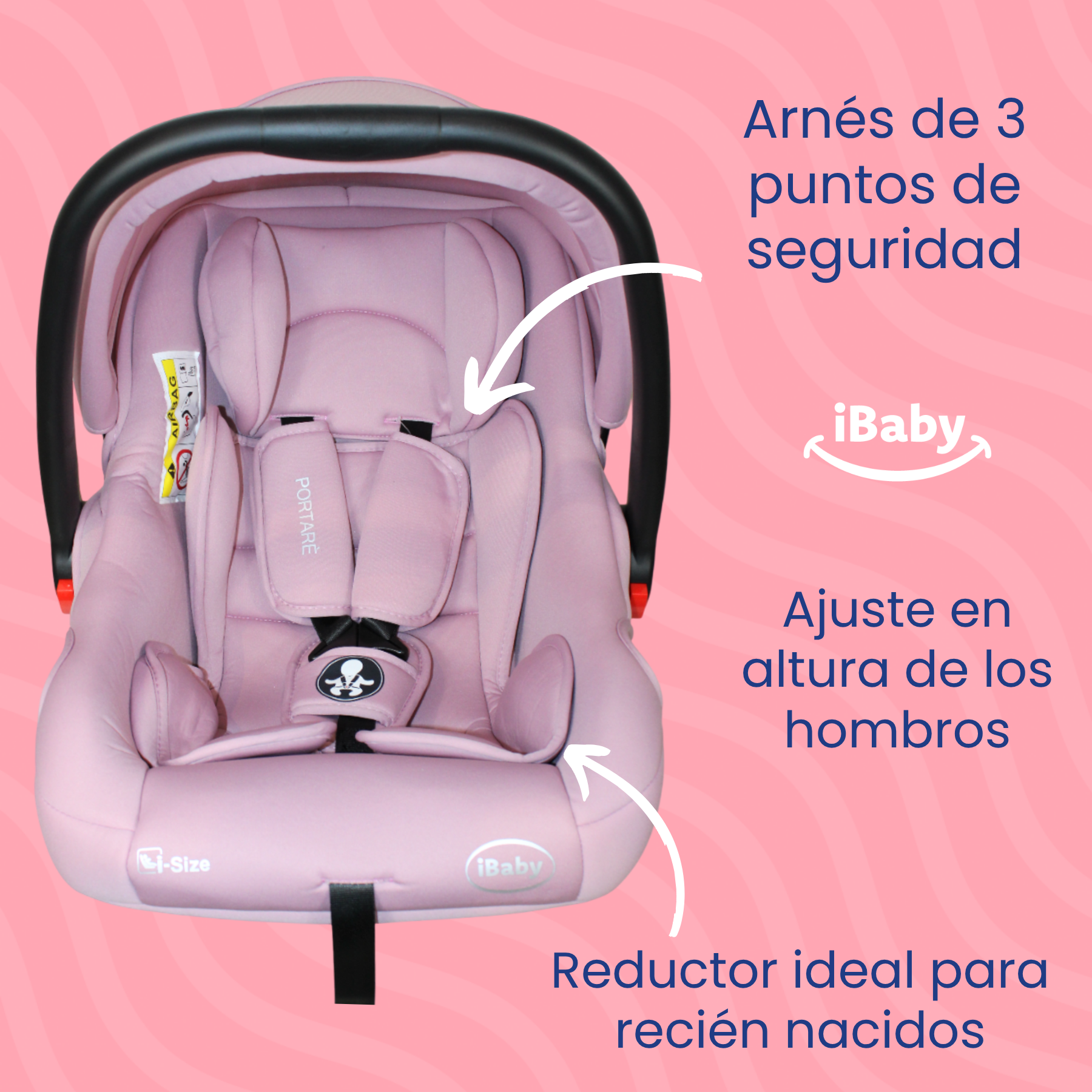 Autoasiento Porta Bebés Grupo 0+ Portaré Ibaby 3 En 1 Portaré Gris