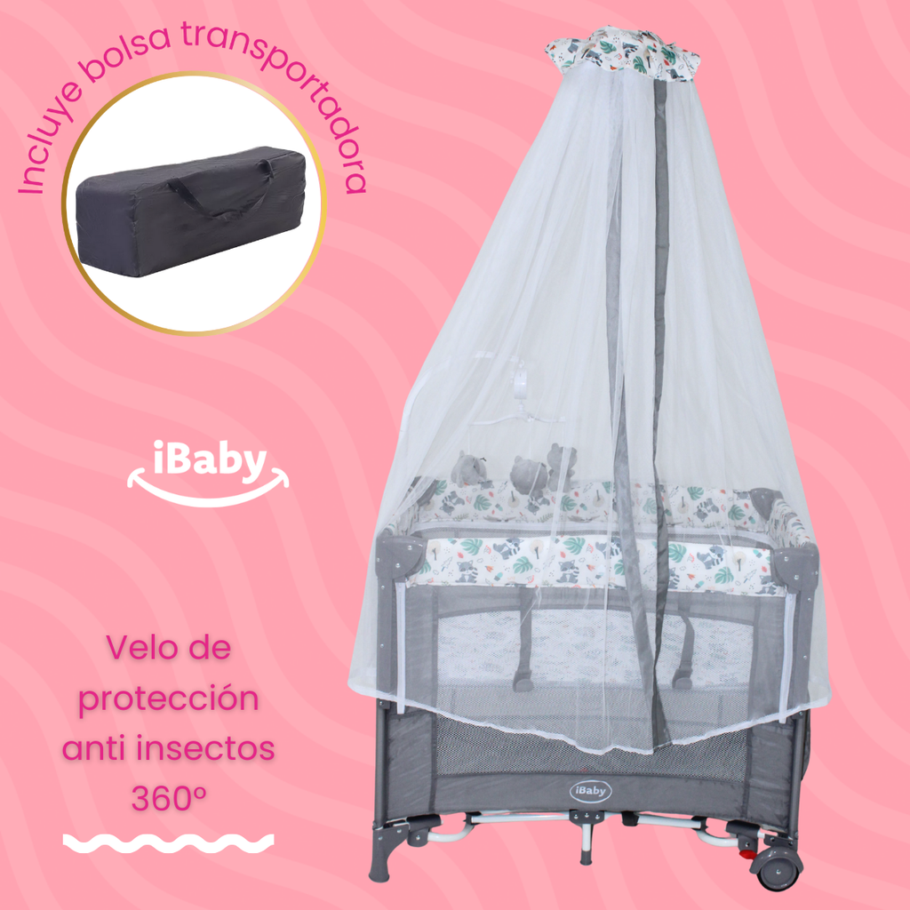 Cuna Corral Colecho MOM 4 ME ibaby Velo Alto Móvil Musical