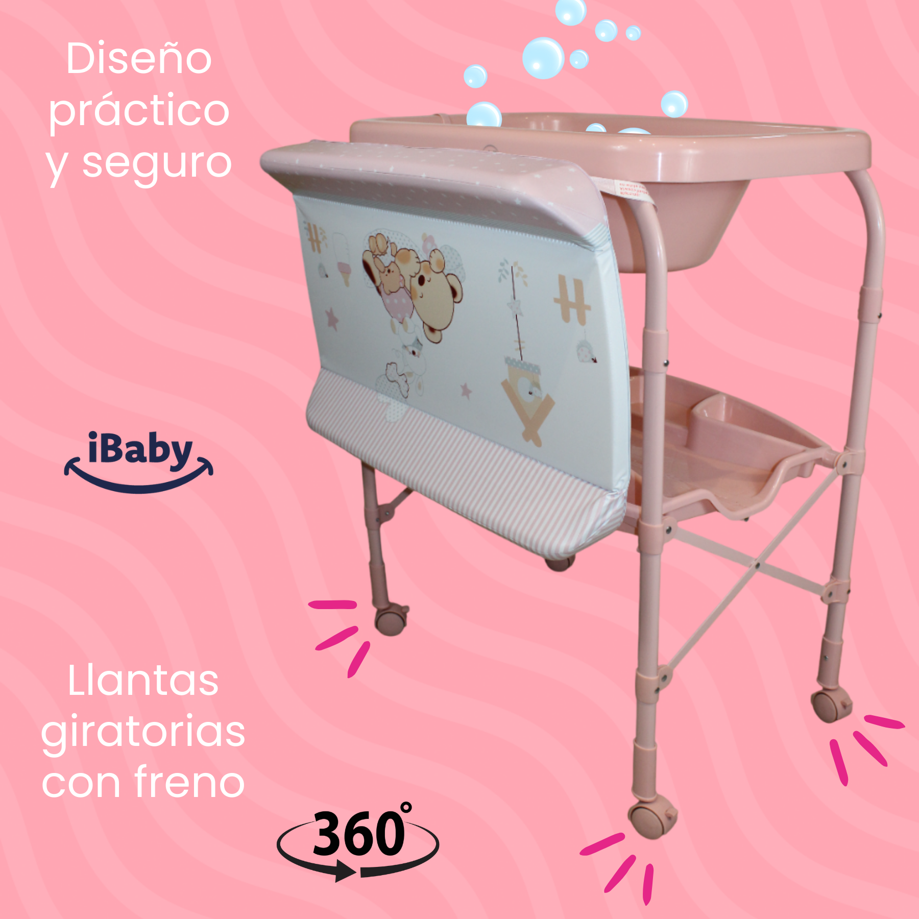 Bañera Para Bebé Plegable Con Cambiador