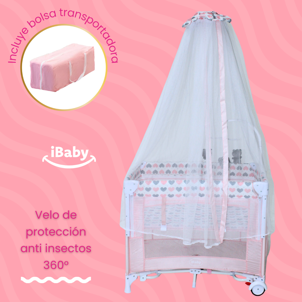 Cuna Corral Colecho MOM 4 ME ibaby Velo Alto Móvil Musical