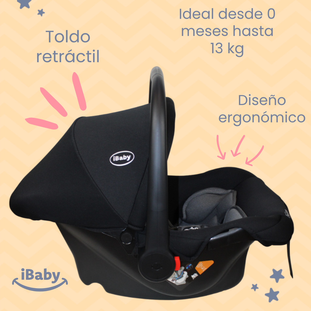 Autoasiento Porta Bebés Grupo 0+ Portaré Ibaby 3 En 1 Portaré Gris