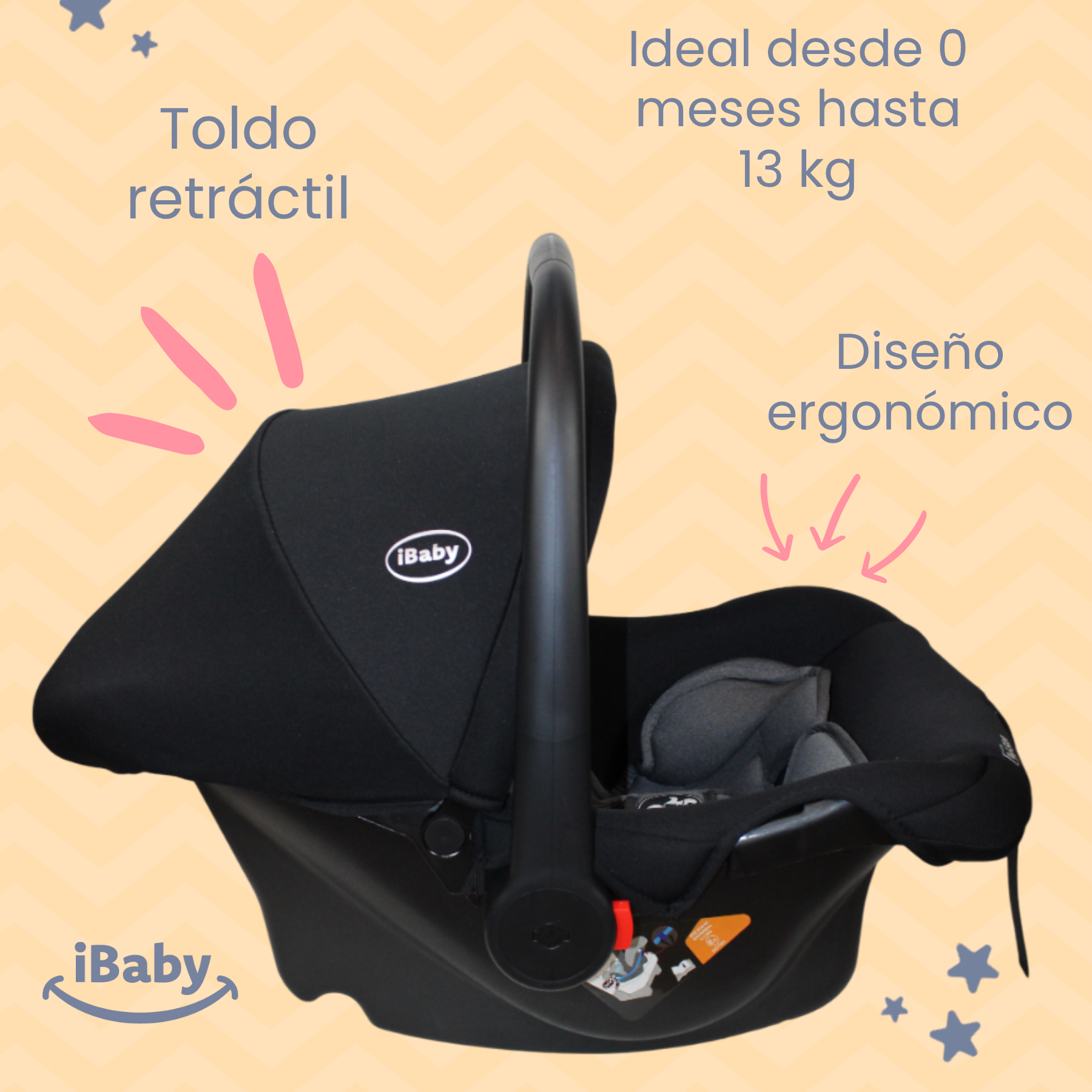 Autoasiento Porta Bebés Grupo 0+ Portaré Ibaby 3 En 1 Portaré Gris