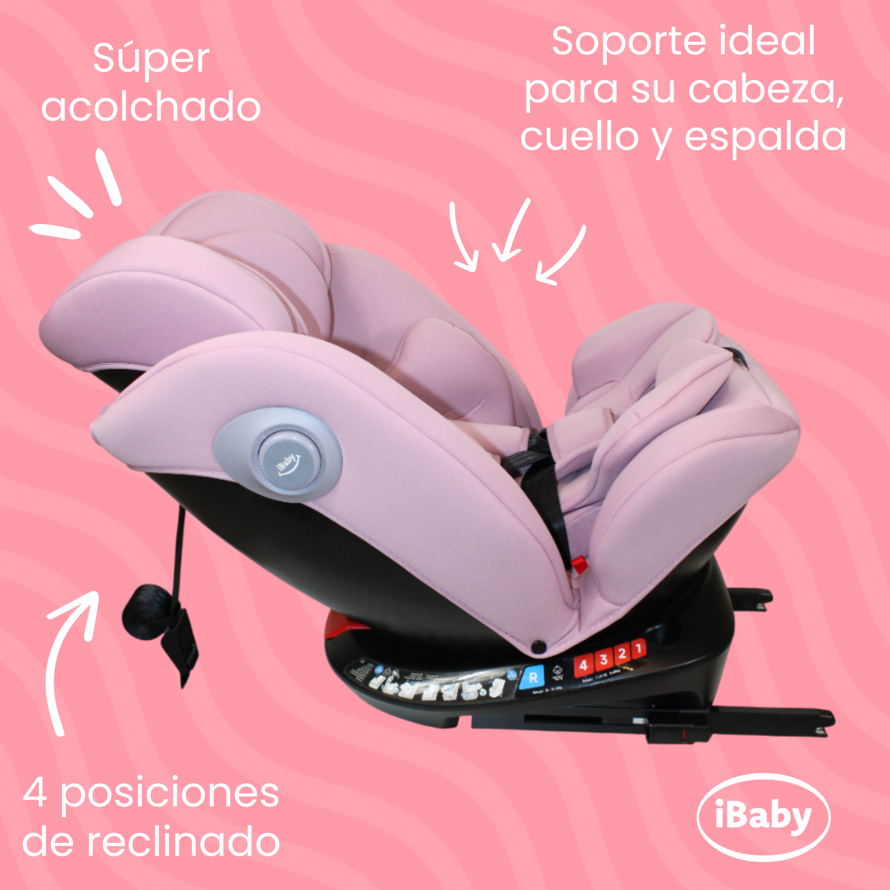 Autoasiento Reclinable Giro 360° Desde 0 A 36 Kg