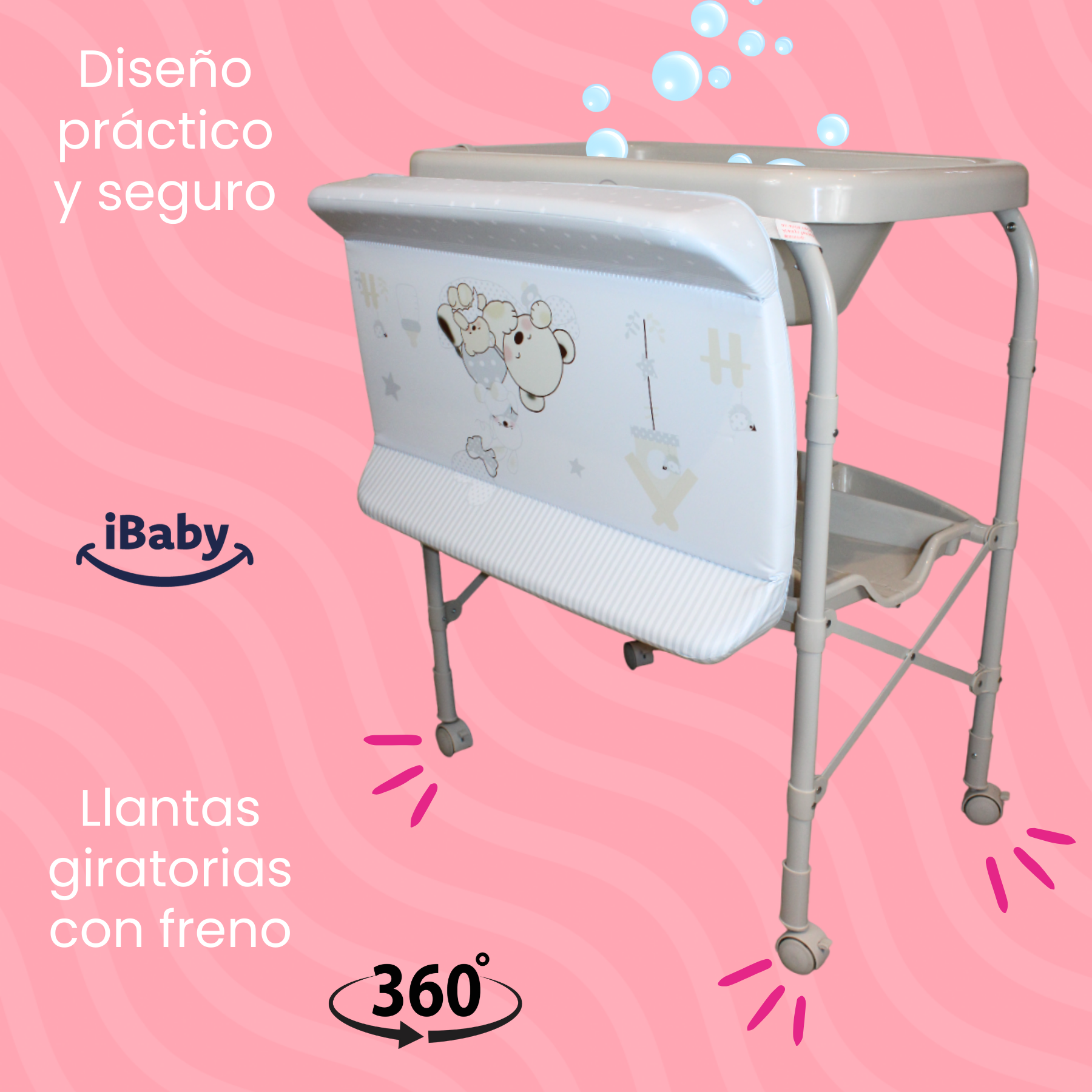 Bañera Para Bebé Plegable Con Cambiador