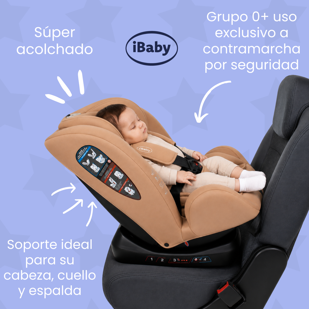 Autoasiento Reclinable Desde 0 A 36 Kg Passegeri Ibaby Rosa Passegeri