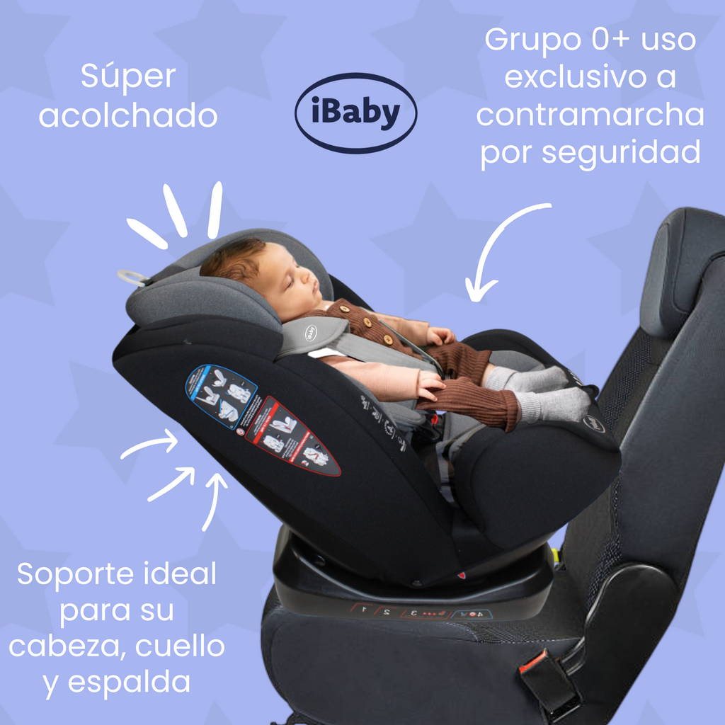 Autoasiento Reclinable Desde 0 A 36 Kg Passegeri Ibaby Rosa Passegeri