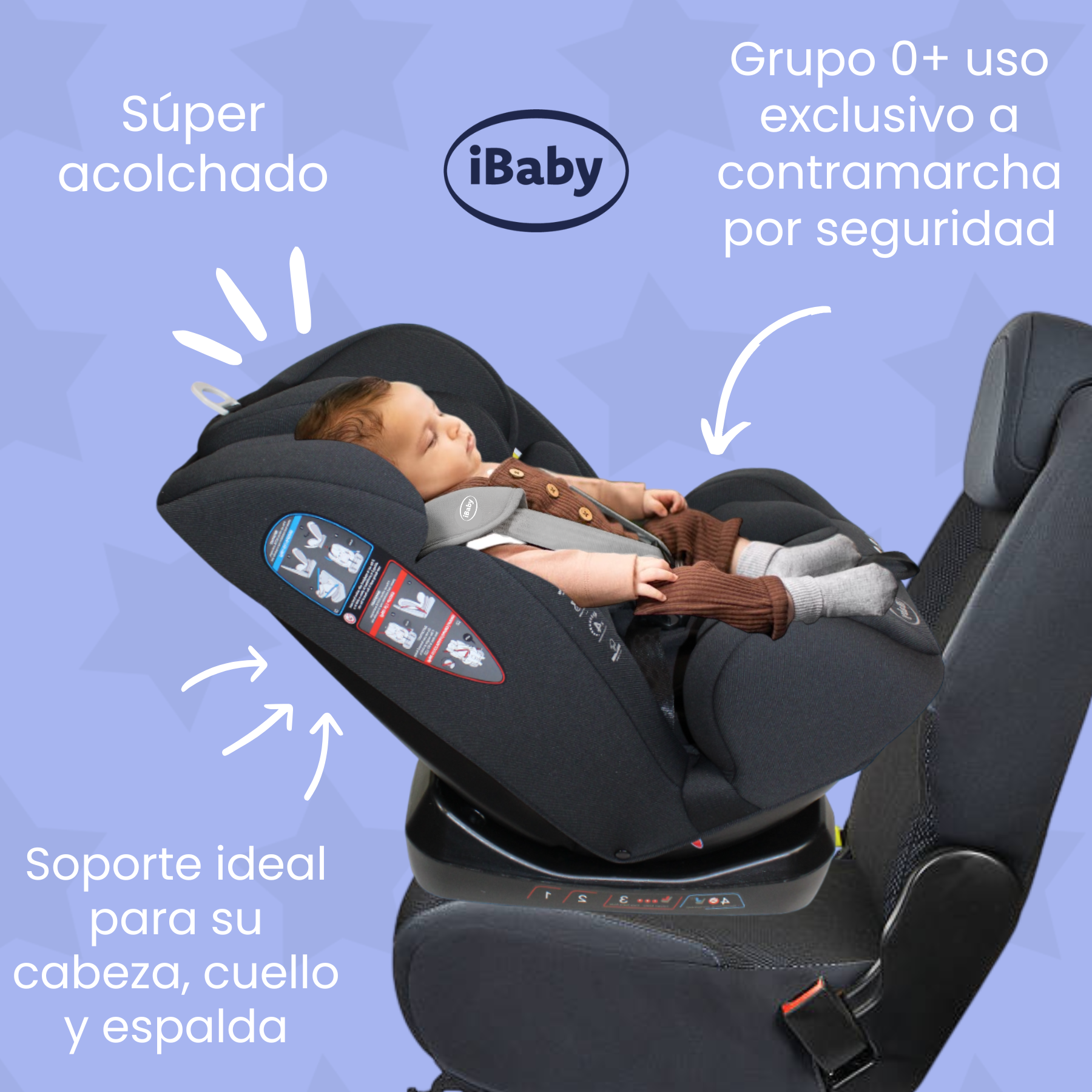 Autoasiento Reclinable Desde 0 A 36 Kg Passegeri Ibaby Rosa Passegeri