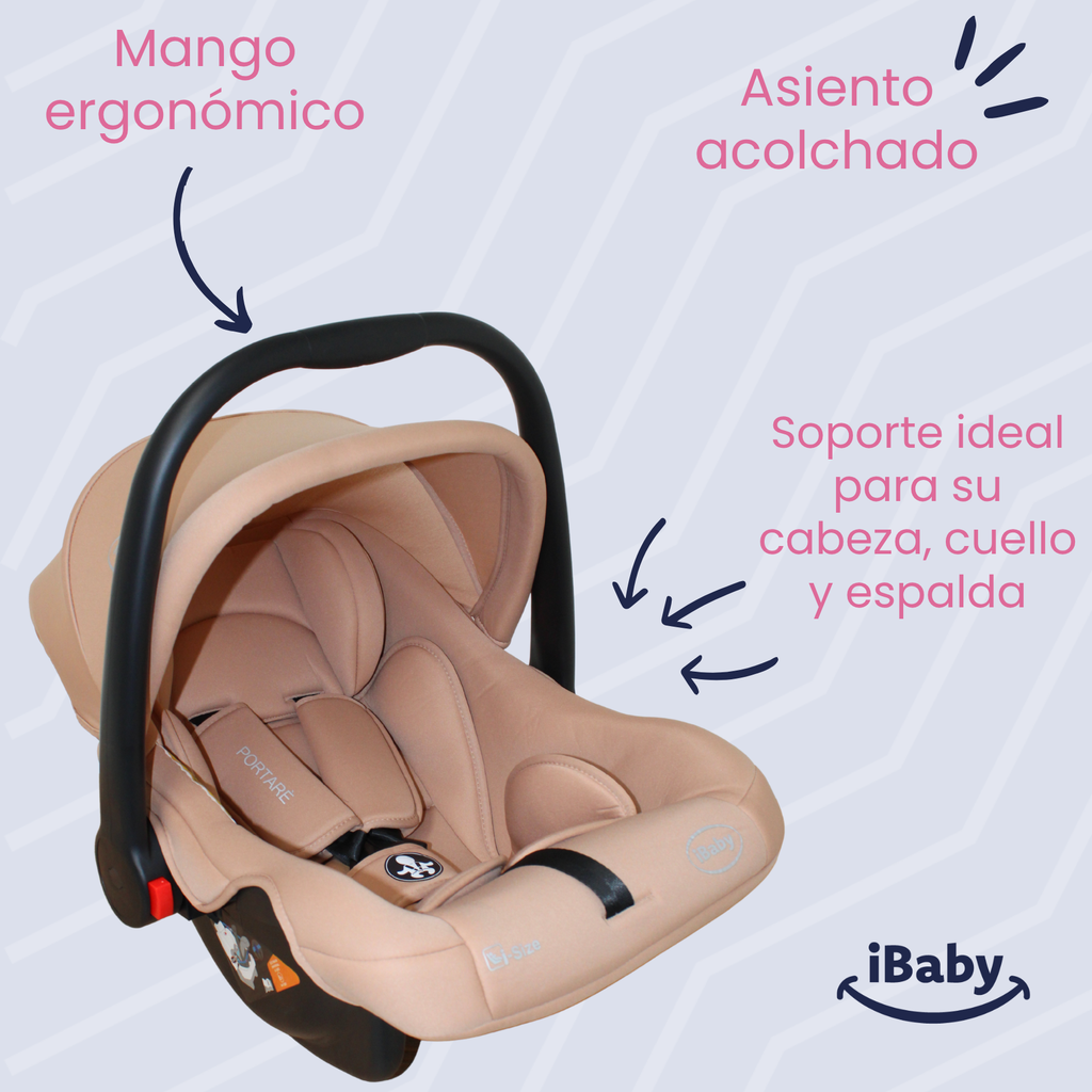 Autoasiento Porta Bebés Grupo 0+ Portaré Ibaby 3 En 1 Portaré Gris