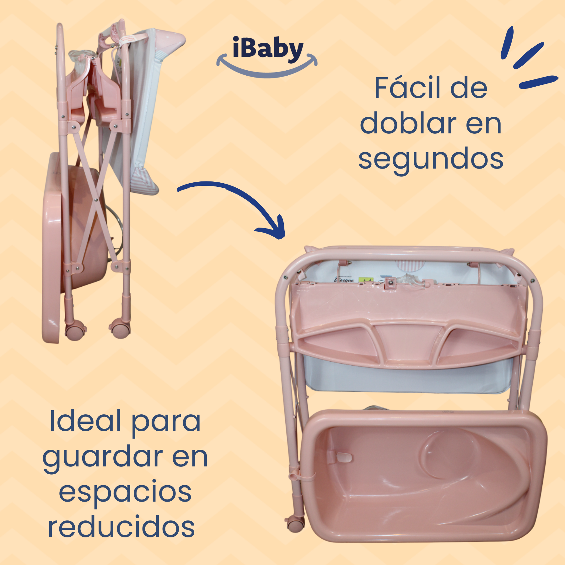 Bañera Para Bebé Plegable Con Cambiador