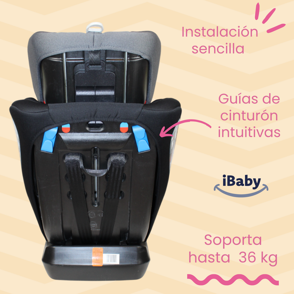 Autoasiento Reclinable Desde 0 A 36 Kg Passegeri Ibaby Rosa Passegeri
