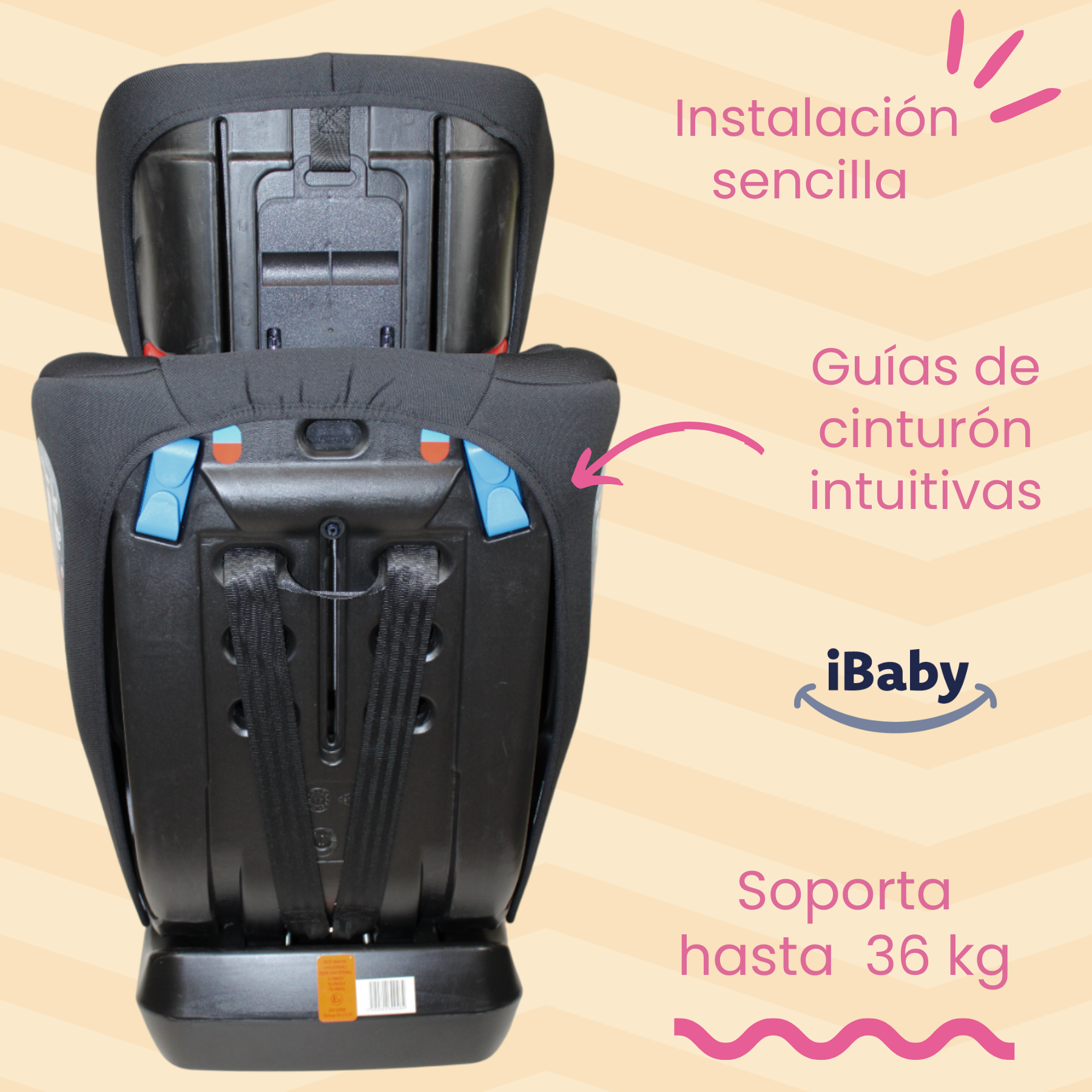 Autoasiento Reclinable Desde 0 A 36 Kg Passegeri Ibaby Rosa Passegeri