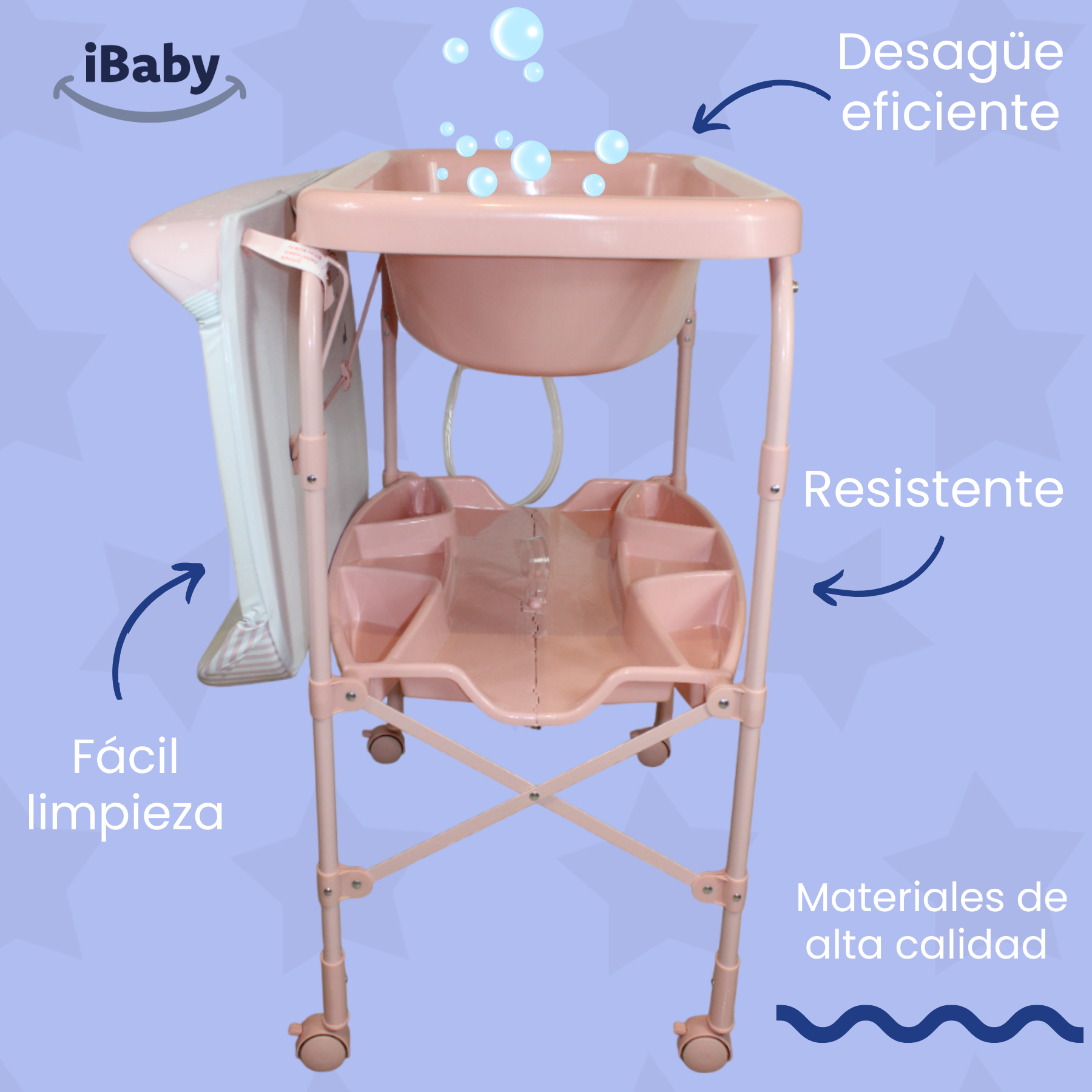 Bañera Para Bebé Plegable Con Cambiador