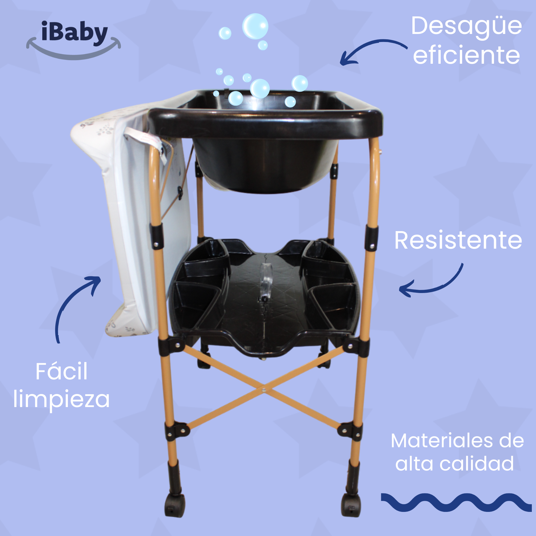 Bañera Para Bebé Plegable Con Cambiador