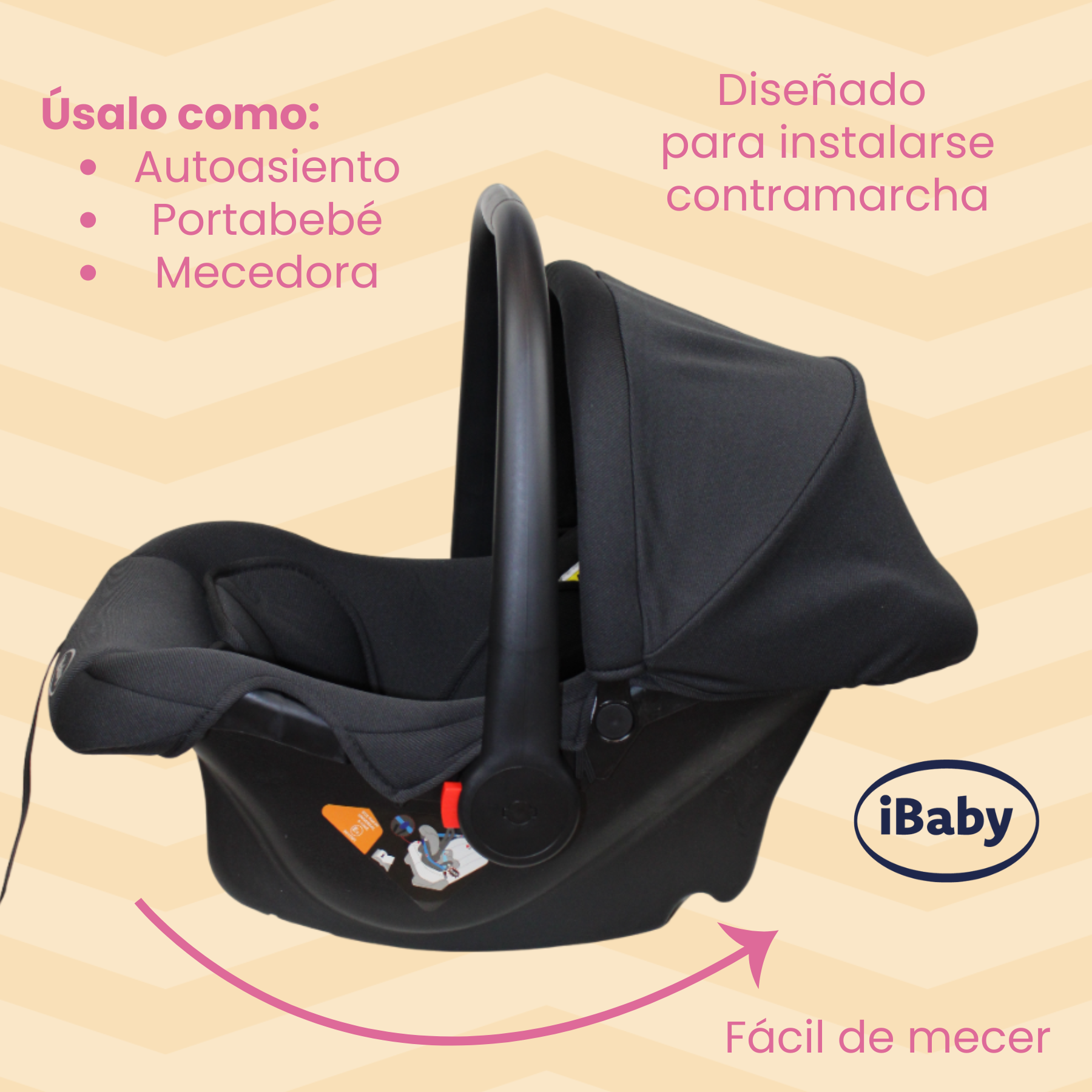 Autoasiento Porta Bebés Grupo 0+ Portaré Ibaby 3 En 1 Portaré Gris