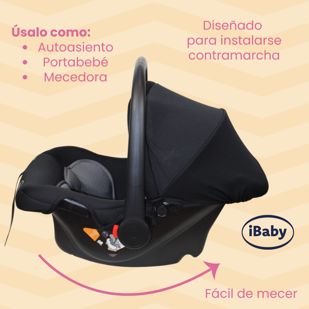 Autoasiento Porta Bebés Grupo 0+ Portaré Ibaby 3 En 1 Portaré Gris