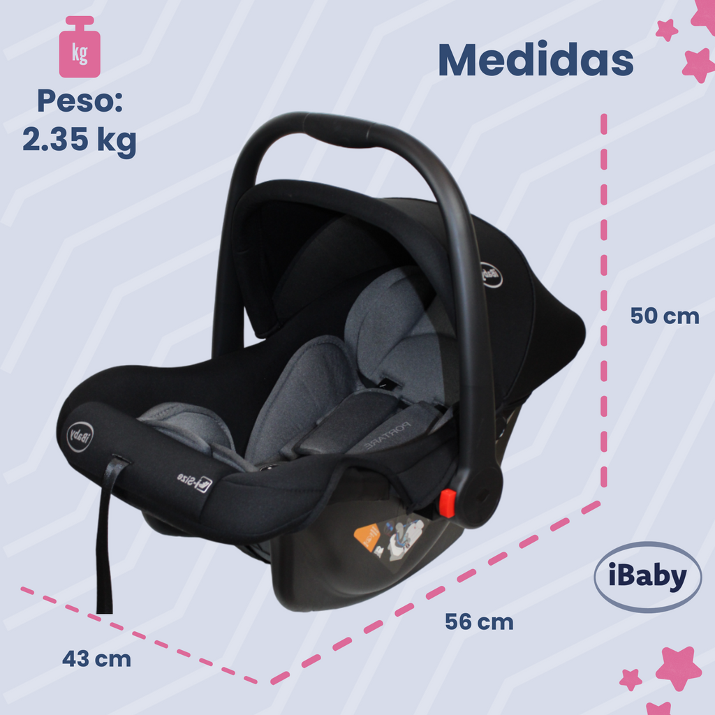 Autoasiento Porta Bebés Grupo 0+ Portaré Ibaby 3 En 1 Portaré Gris