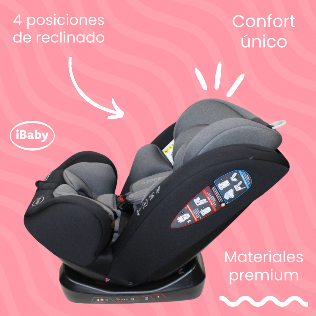 Autoasiento Reclinable Desde 0 A 36 Kg Passegeri Ibaby Rosa Passegeri