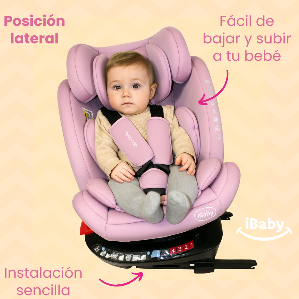 Autoasiento Reclinable Giro 360° Desde 0 A 36 Kg