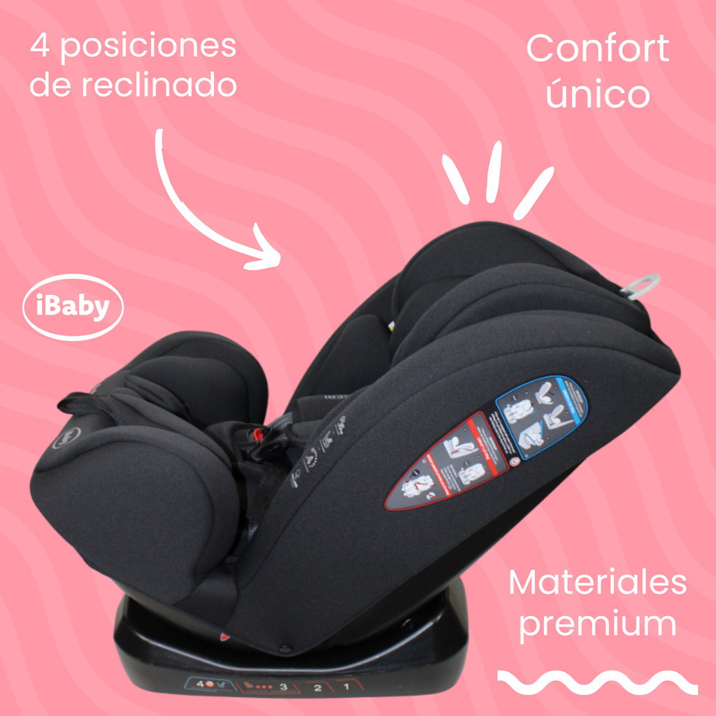 Autoasiento Reclinable Desde 0 A 36 Kg Passegeri Ibaby Rosa Passegeri
