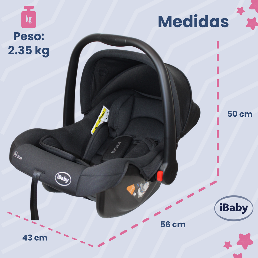 Autoasiento Porta Bebés Grupo 0+ Portaré Ibaby 3 En 1 Portaré Gris