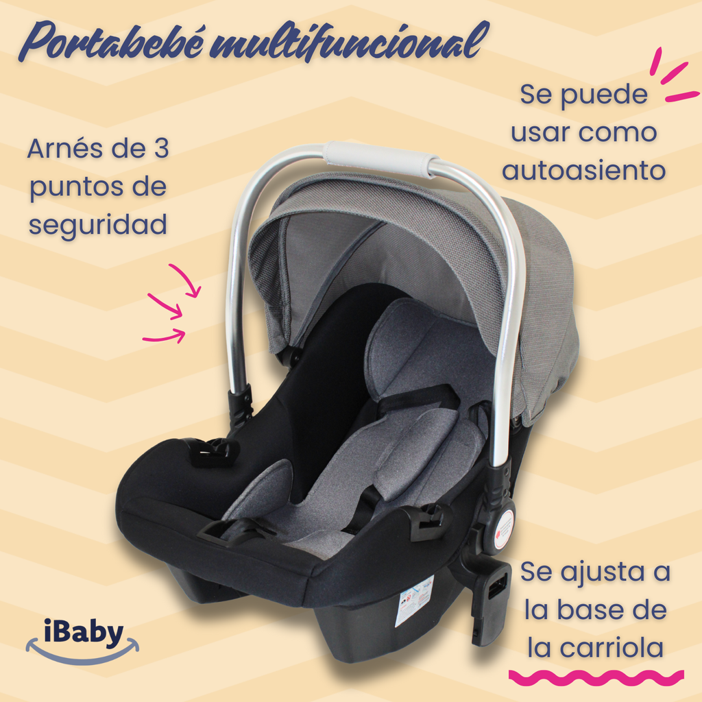 Carriola Ibaby Emma Elegante Mango Ajustable Y Reversible con portabebe