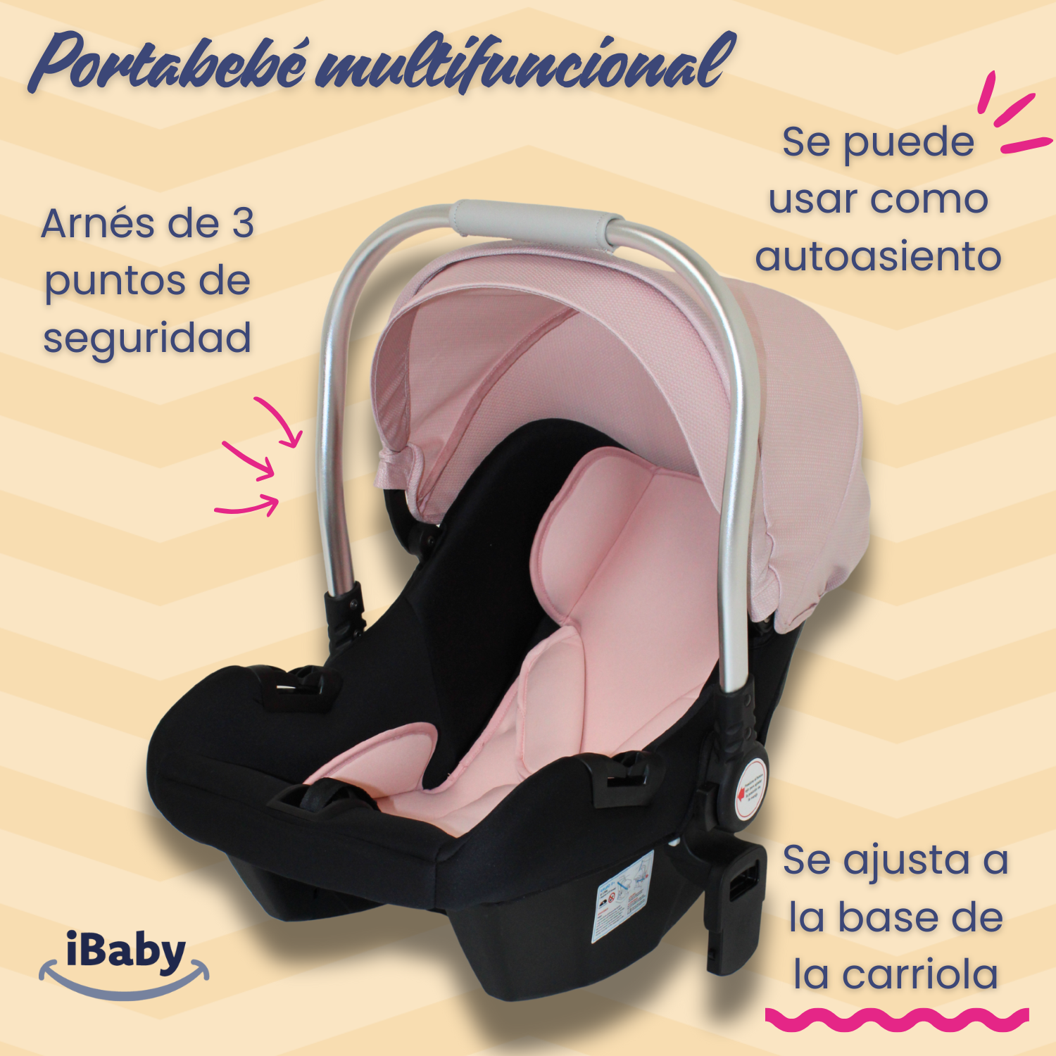 Carriola Ibaby Emma Elegante Mango Ajustable Y Reversible con portabebe