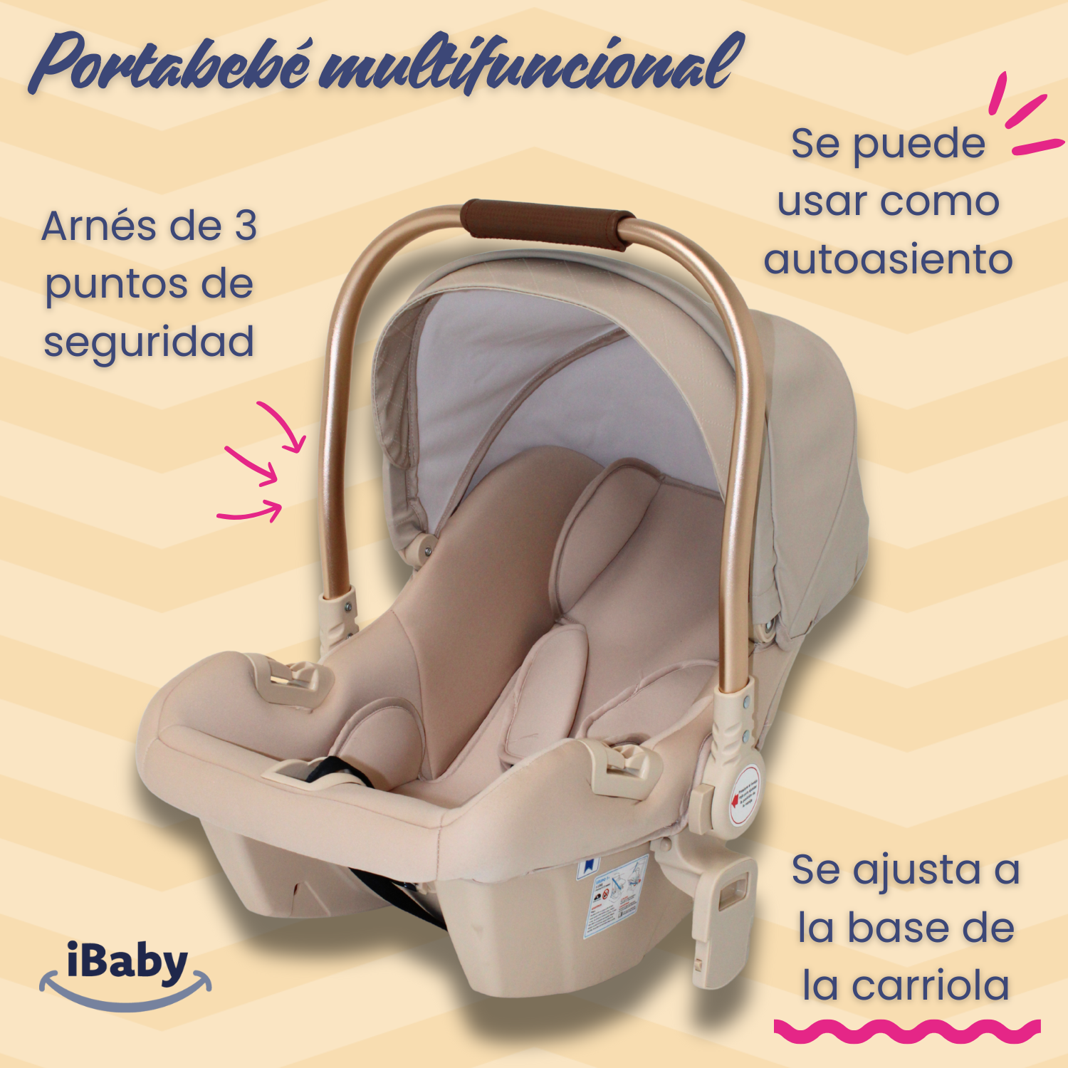 Carriola Ibaby Emma Elegante Mango Ajustable Y Reversible con portabebe