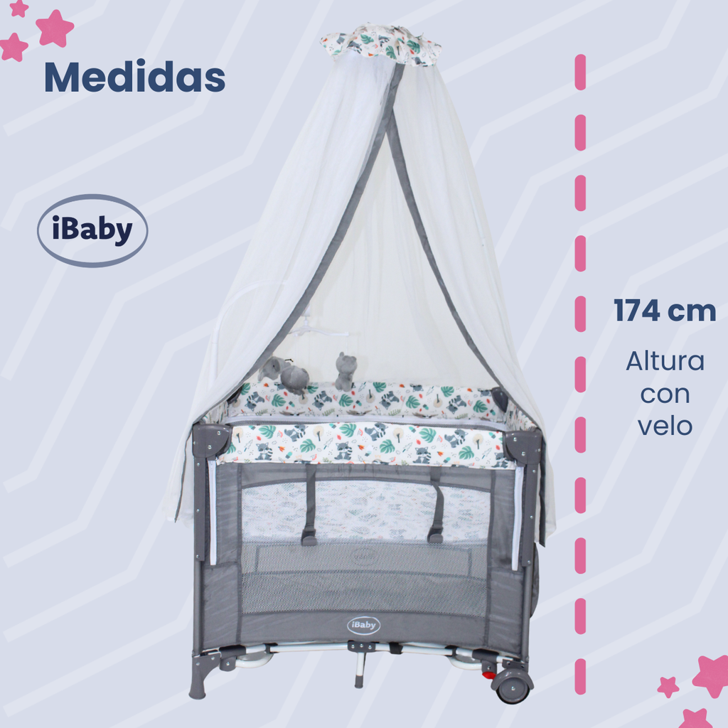 Cuna Corral Colecho MOM 4 ME ibaby Velo Alto Móvil Musical