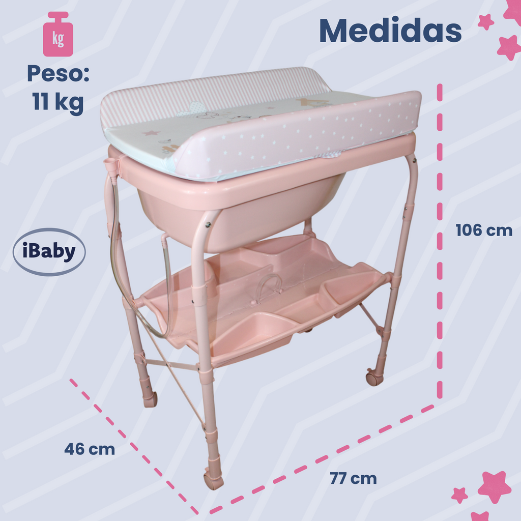 Bañera Para Bebé Plegable Con Cambiador