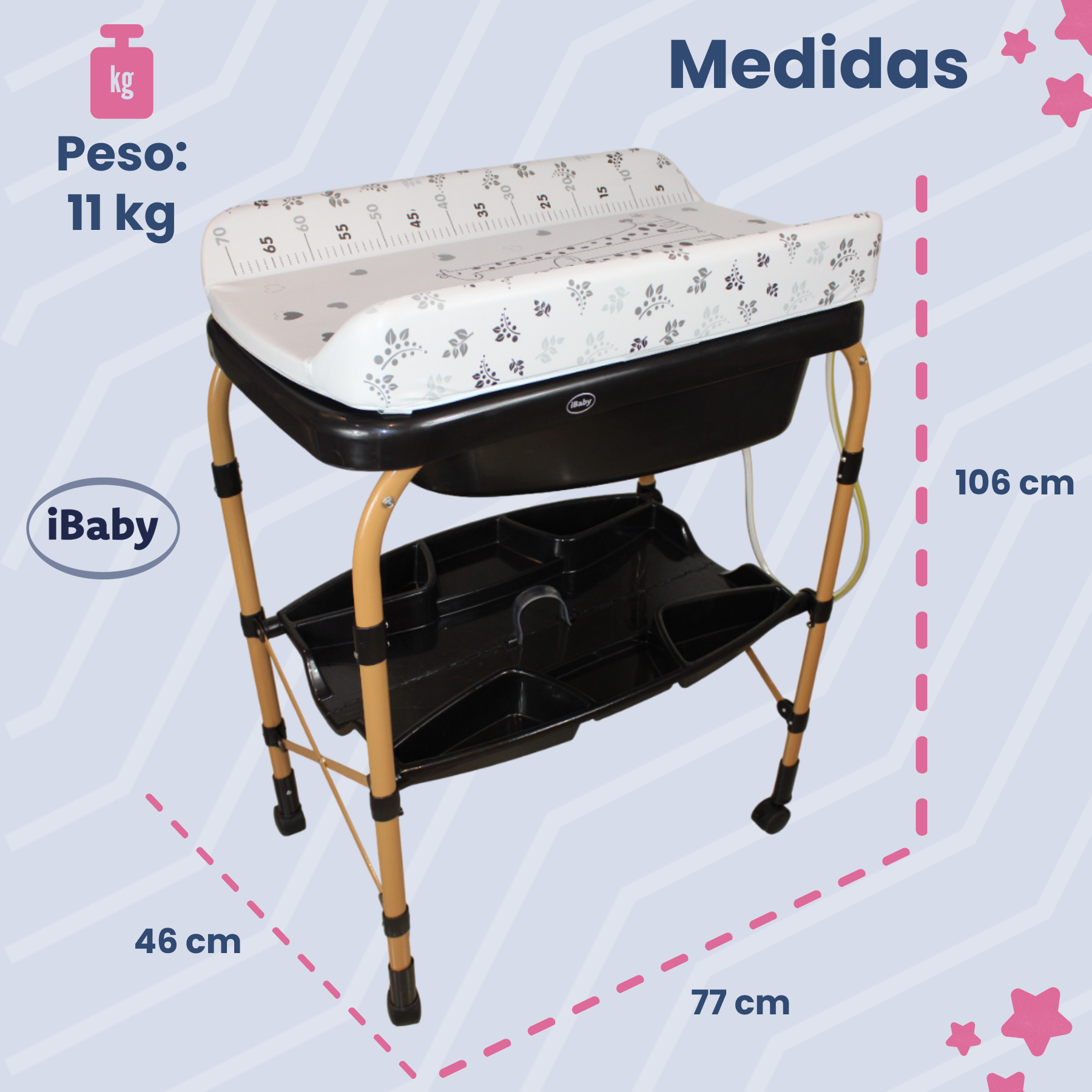 Bañera Para Bebé Plegable Con Cambiador
