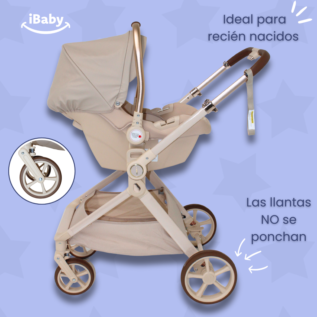 Carriola Ibaby Emma Elegante Mango Ajustable Y Reversible con portabebe