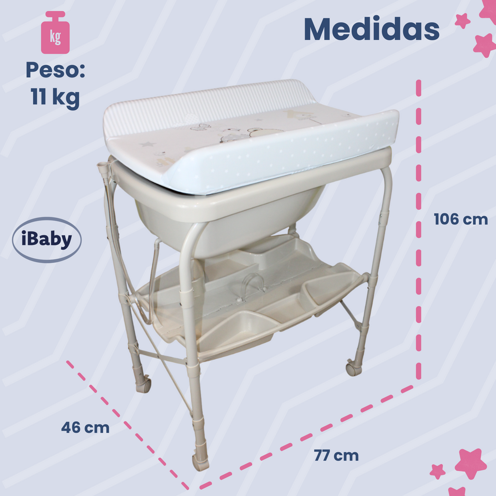 Bañera Para Bebé Plegable Con Cambiador