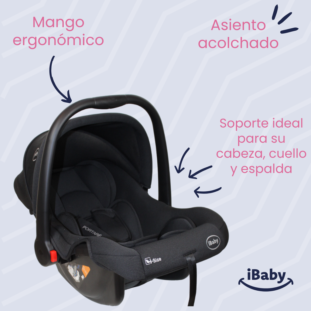 Autoasiento Porta Bebés Grupo 0+ Portaré Ibaby 3 En 1 Portaré Gris