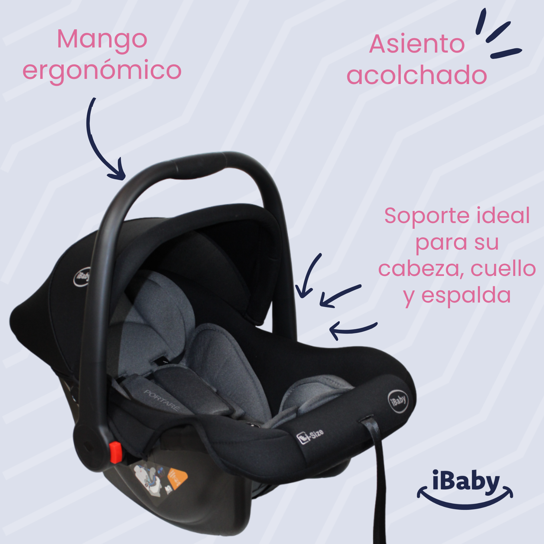 Autoasiento Porta Bebés Grupo 0+ Portaré Ibaby 3 En 1 Portaré Gris